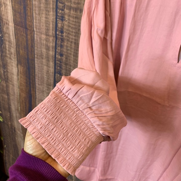 Loft plus : pleated mauve color blouse-103 - Picture 6 of 8